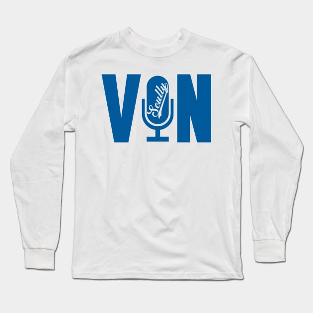 Vin Scully Microphone - Vin Microphone Long Sleeve T-Shirt by LMW Art